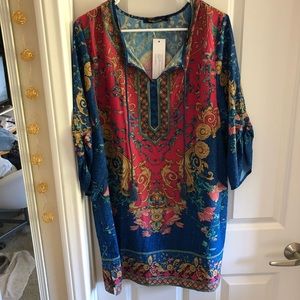 NWT Silky jewel tone tunic top